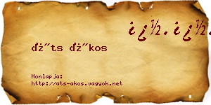 Áts Ákos névjegykártya